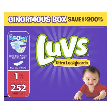 Prime Members: Luvs Ultra Leakguards Diapers Size 1 (252 Count) Only $21.56 Shipped! That’s $.08 Per Diapers!