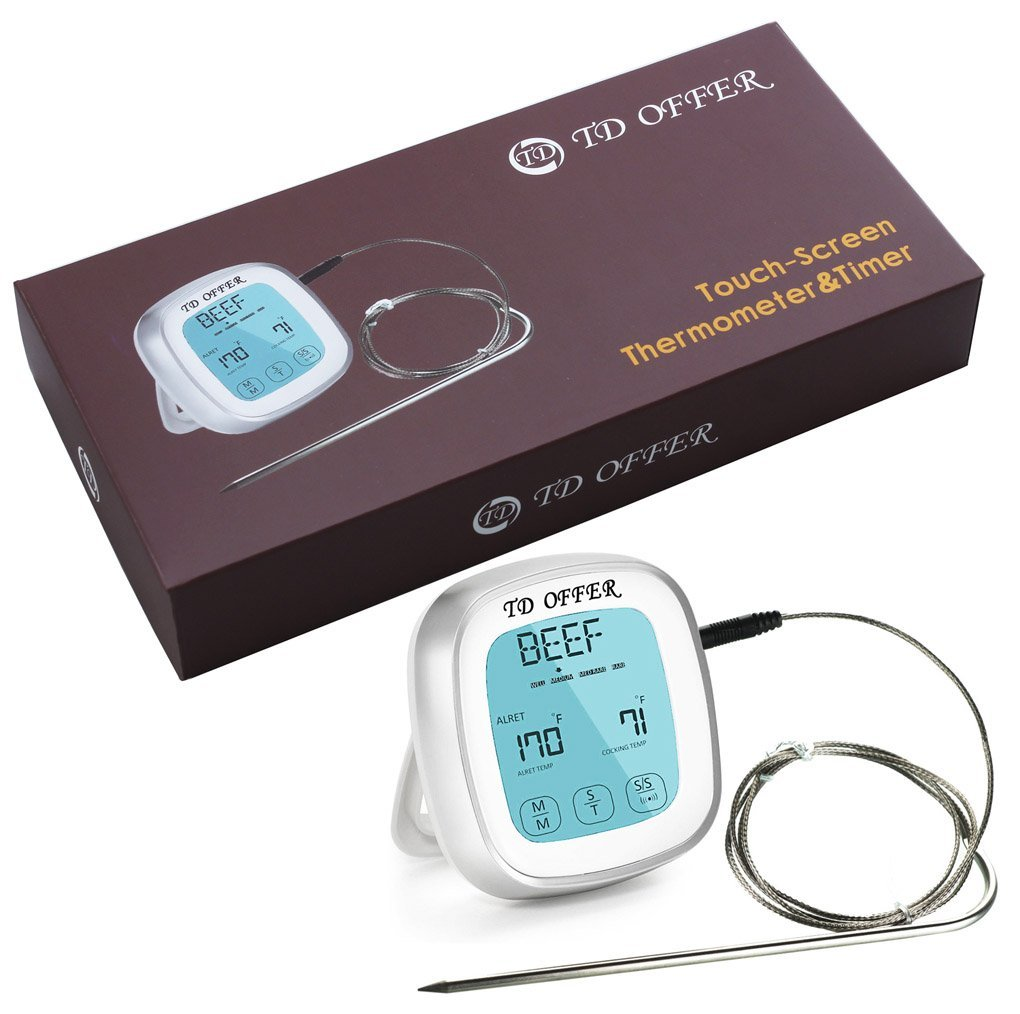 Digital Meat Thermometer Timer with Probe BBQ Smoker Only $8.78! LIGHTENING DEAL!