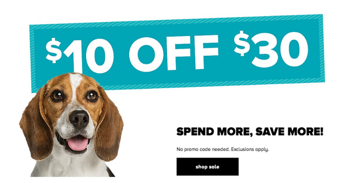 PetSmart: $10 Off $30 Purchase Online! Plus FREE In-Store Pick Up!