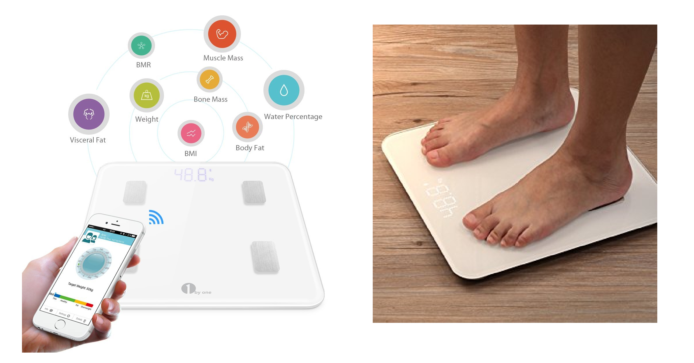Digital Smart Scale Body Bathroom Scale (Pair with Smartphone) Only $25.73!