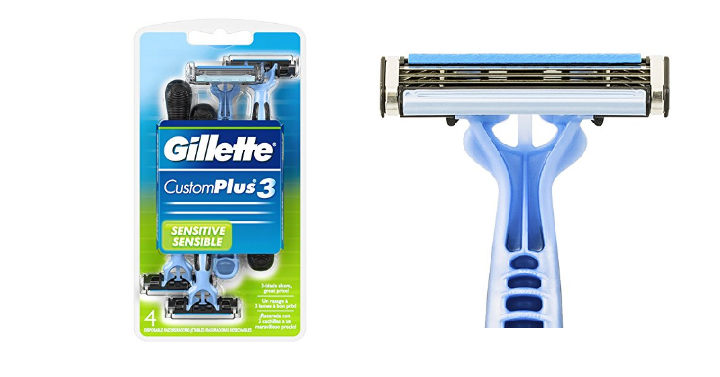 Gillette CustomPlus 3 Disposable Razor (4 Count) Only $1.84 Shipped!
