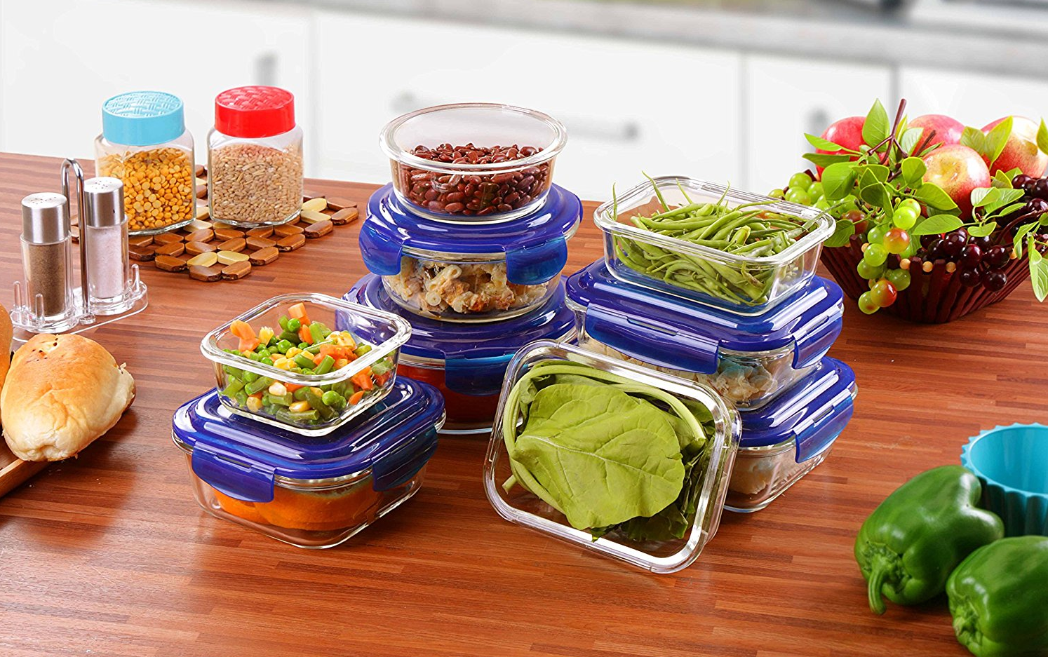 18-pc Glass Food Container Set Only $34.99! Includes 9 Glass Containers + Lids!