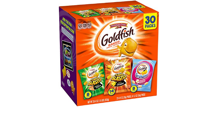 Pepperidge Farm Goldfish Variety Pack Bold Mix, (Box of 30 bags) Only $9.98 Shipped! That’s Only $0.33 per bag!