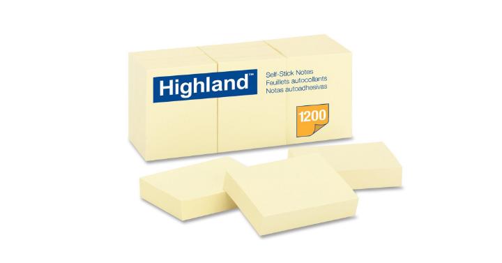 Highland Self-Stick Notes (12 Pack) – Only $1.75!