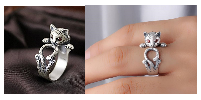 SO Cute Silver Kitten Ring Only $3.99 SHIPPED!