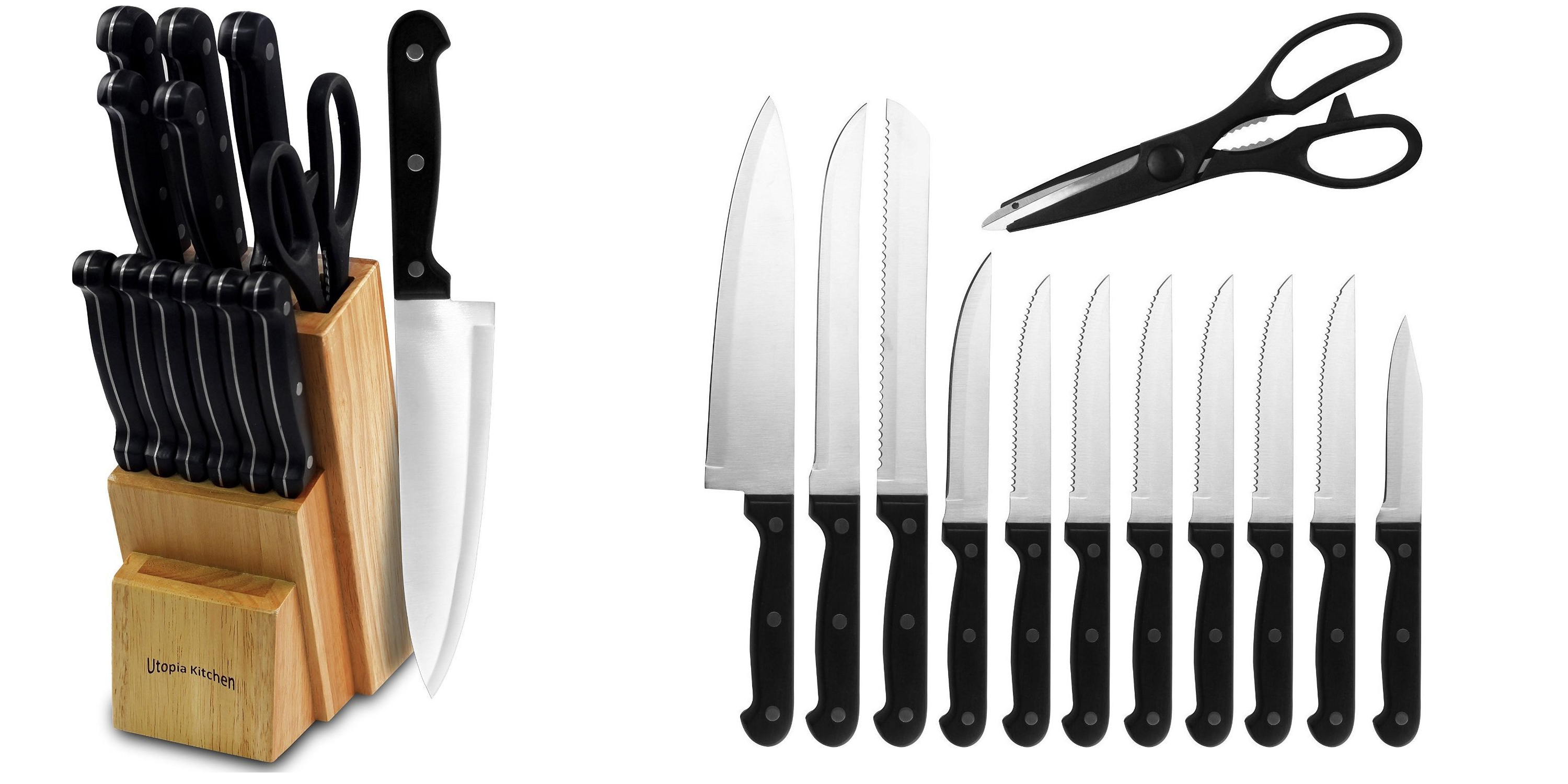 Highly Rated 13-pc Knife Set With Wooden Block Just $22.99!!
