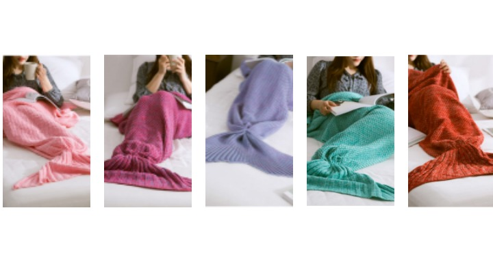 Handmade Knitted Mermaid Tail Blanket Only $13.72 Shipped! (Reg. $40.93)