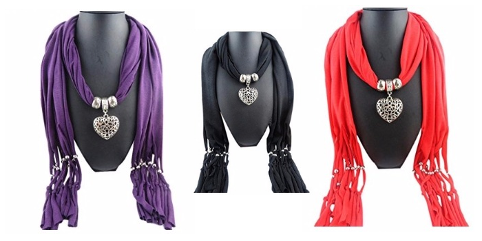 Tasseled Heart Necklace Scarf Only $4.99 Shipped!! Lots of Colors!