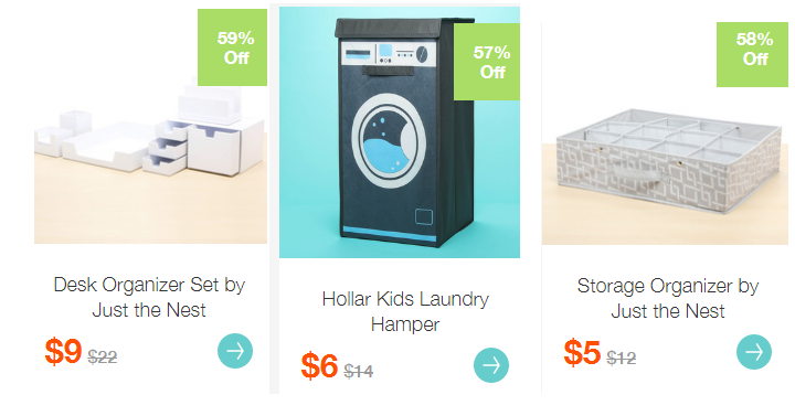 Storage & Organization Sale on Hollar! CRAZY low prices on Hampers, Totes, Shoe Racks and More!