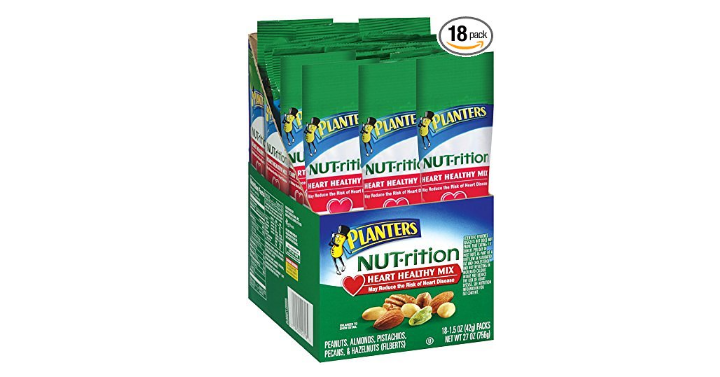 Planters Nutrition Heart Healthy Mix, 1.5 Ounce (Pack of 18) for only $8.54 Shipped! That’s Only $0.47 Each!