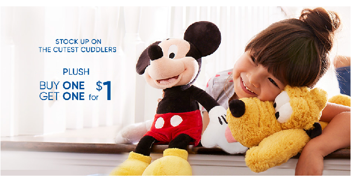 Disney Store: Buy 1 Plush, Get 1 for Only $1.00! Prices Start at Only $5.95!