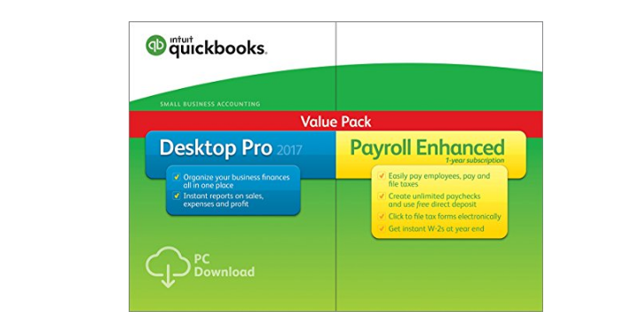 WOW! QuickBooks Desktop Pro 2017 with Enhanced Payroll Small Business Accounting Software [PC Download] Only $199.99! (Reg. $499.99)