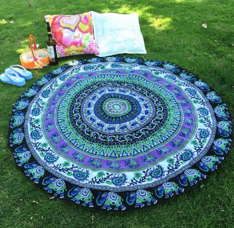 Indian Elephant Paisley Chiffon Round Beach Throw – Only $3.49!