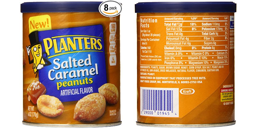 8-pack of Planters Dry Roasted Salted Caramel Peanuts Only $8.44! ($1.05 per Can!)