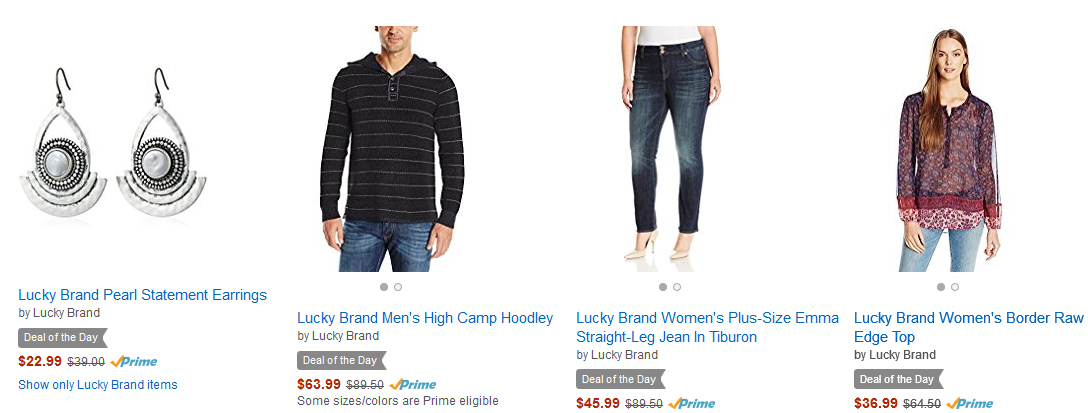 Up to 50% Off Lucky Brand Clothing & Jewelry! Priced from $12.99!