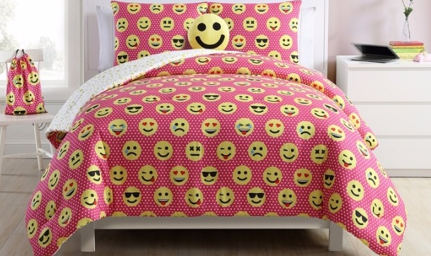 Emoji Comforter Set with Emoji Pillow and Bonus Emoji Backpack—$49.99!