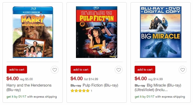 Blu-Ray Movies Only $4.00 at Target!!
