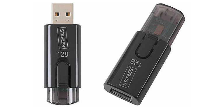Staples USB 2.0 Flash Drive, 128GB for only $14.99! (Reg. $37.99)