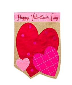 Happy Valentines Day Hearts Burlap Garden Flag – $8.25