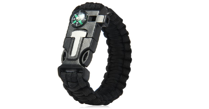 5 in 1 Outdoor Survival Gear Paracord Bracelet Only $1.01 Shipped!