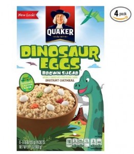 Quaker Instant Oatmeal, Dinosaur Eggs and Brown Sugar, Breakfast Cereal, 14.1 Ounce (Pack of 4) – Only $6.82!