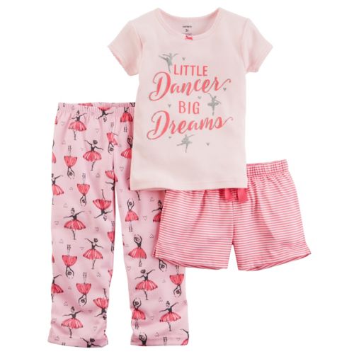 LAST DAY! Kohl’s 30% off! Spend Kohl’s Cash! Free Shipping! Stack Codes! Toddler Girl Carter’s 3-pc. Glittery Graphic Tee, Shorts & Pants Pajama Set – Just $7.28!