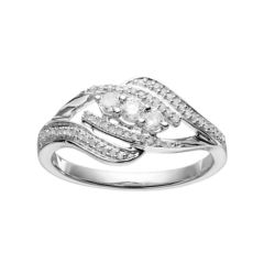 Kohl’s Stacking Codes! Jewelry and watches code! Sterling Silver 1/4 Carat T.W. Diamond 3-Stone Bypass Ring – Just $79.99!