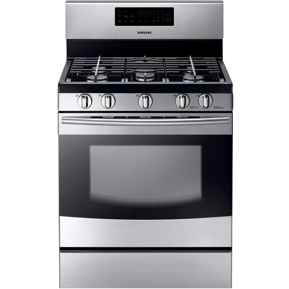 30 in. 5.8 cu. ft. Gas Range with Self-Cleaning Oven and 5 Burner Cooktop with Griddle in Stainless Steel – Just $648.90!