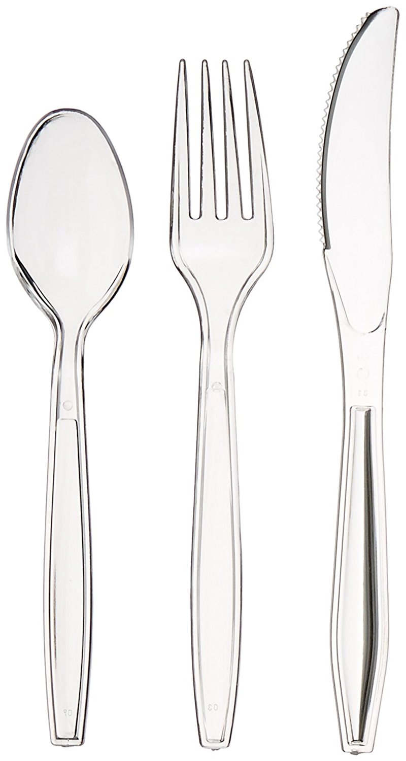 AmazonBasics 360-Piece Clear Plastic Cutlery Set – Just $10.99!