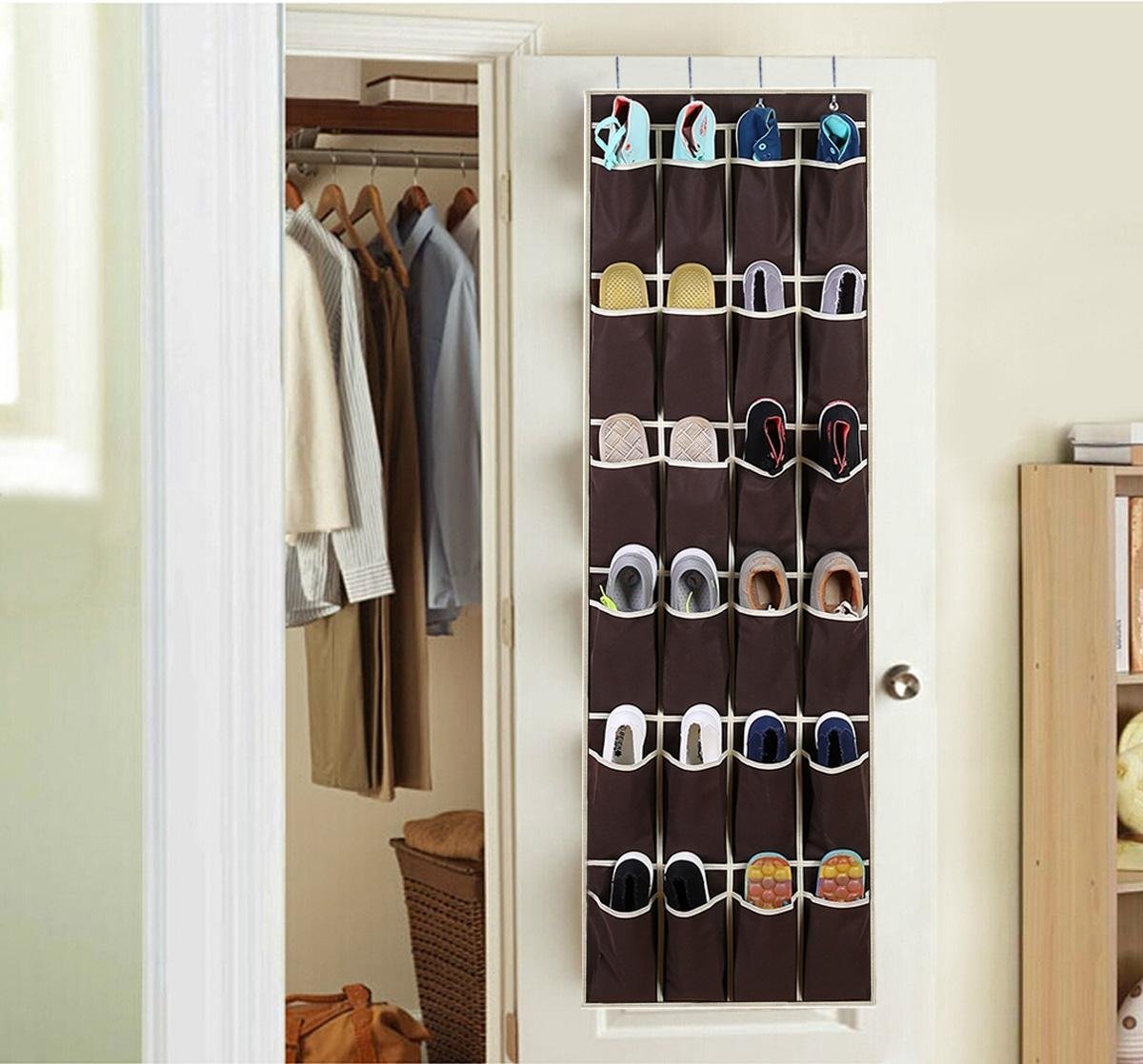 24 Pockets Over-the-Door Shoe Organizer – Just $8.96!