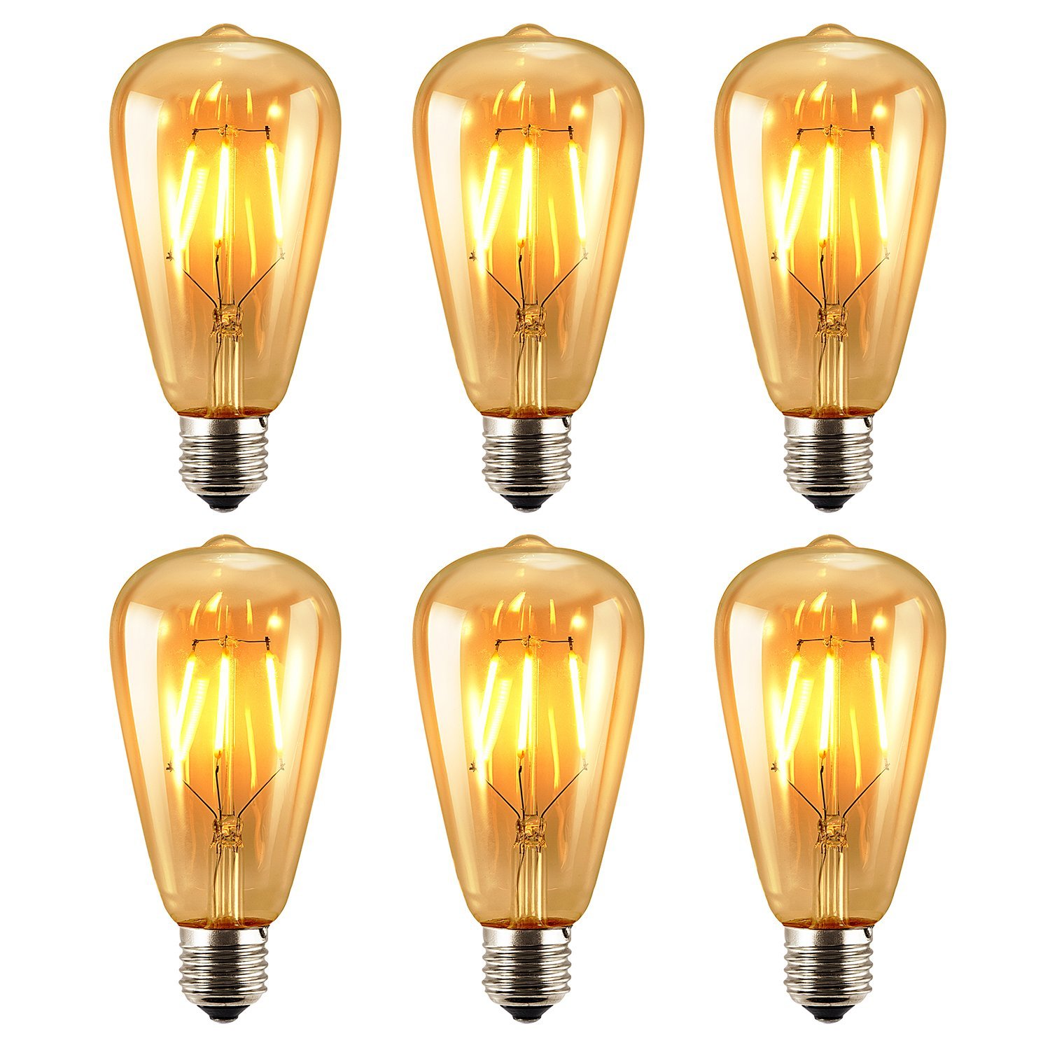 Vintage Edison Dimmable LED Warm White Light Bulbs – Pack of 6 – Just $19.99!