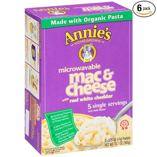 Annie’s Macaroni and Cheese, Microwavable Pasta 5 Pack – 6 Boxes – Just $25.33!