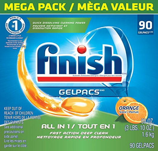 Finish All-in-1 Gelpacs Orange 90-Tabs – Just $11.30!