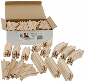 Compatible Wooden Train Track Set 52 Piece Pack Just $22.36 On Lightening Deal!
