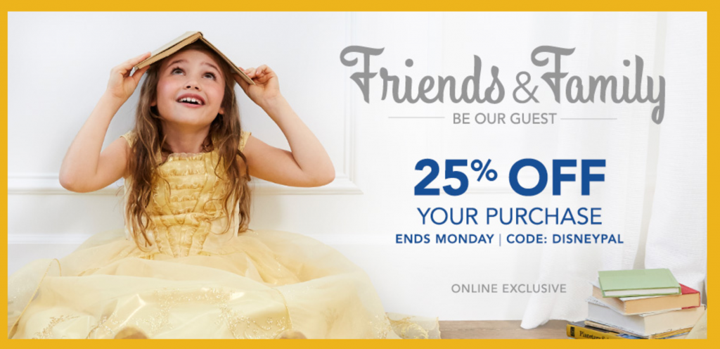 The Disney Store Friends & Family Sale! Save An Additional 25% Off Your Entire Purchase!