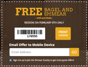 FREE Bagel & Schmear With Purchase Today Only At Einstein Bros.!