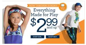 HOT! Gymboree: $2.99 and Up Sale + FREE Shipping! Ends Today!!!