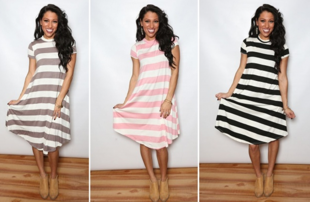 Solid Stripe Dress In Five Different Colors Just $18.99! (Reg. $39.99)