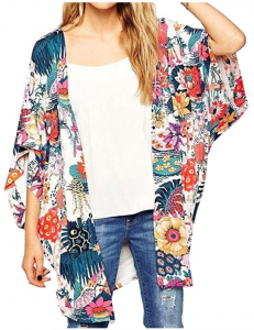 Sheer Chiffon Floral Print Kimono As Low As $9.99!