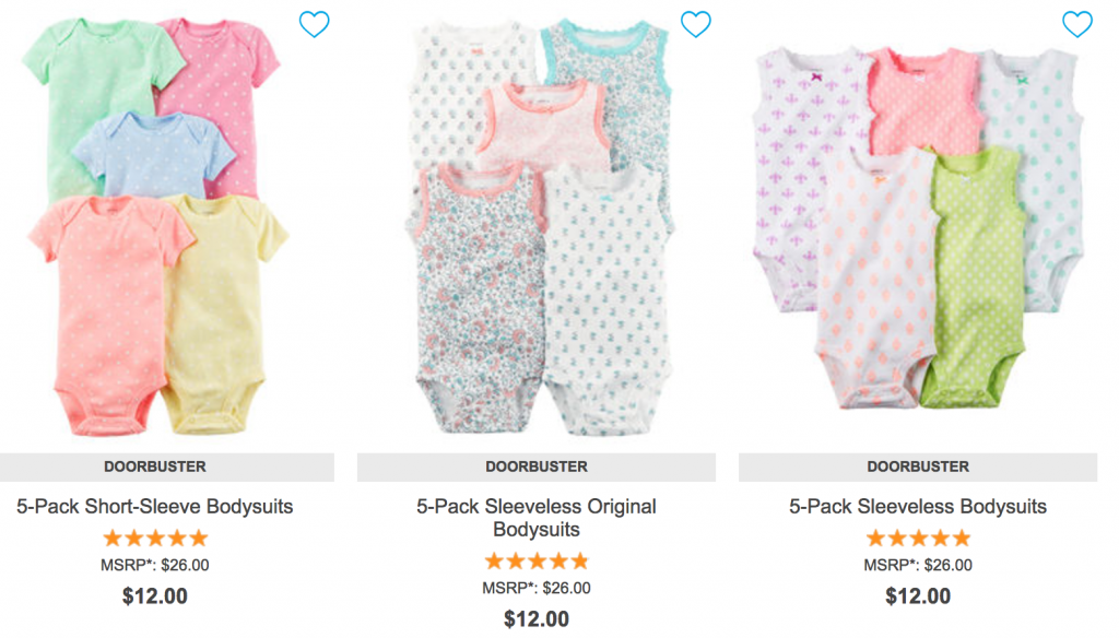Semi-Annual Big Baby Sale Going On Now At Carters! 5-Pack Bodysuits Just $12.00 & More!