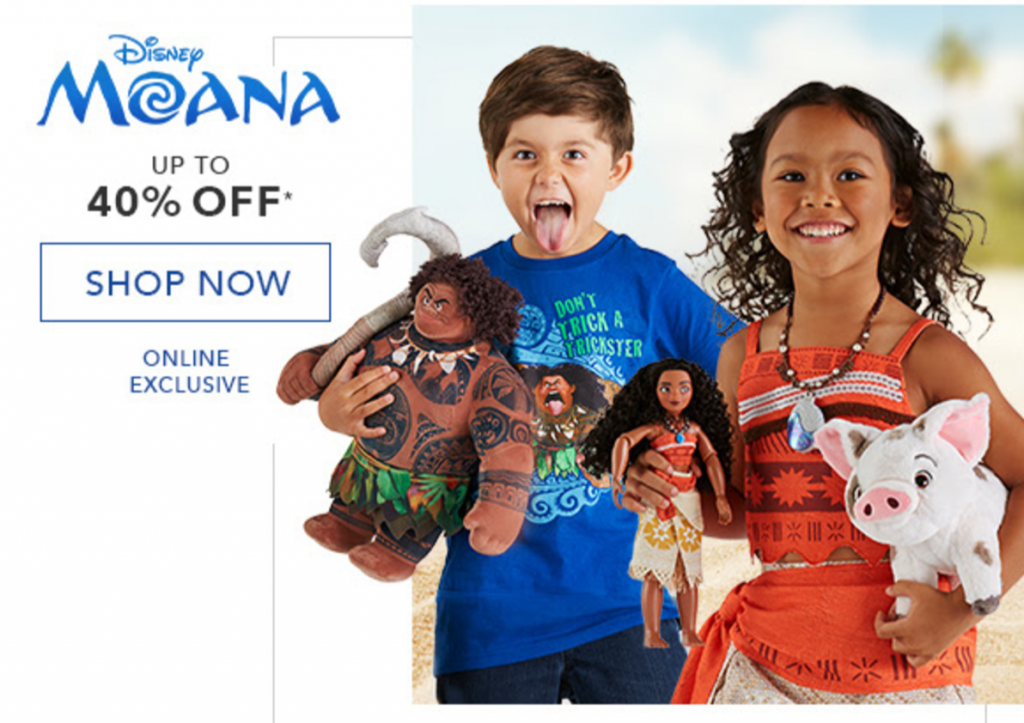Up To 40% Off Moana Merchandise & Save $10 On A Future Purchase With Moana Pre-Order!