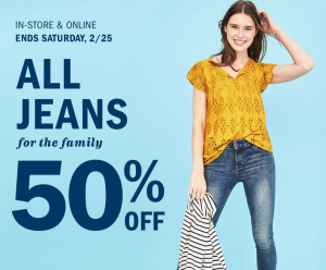 50% Off All Jeans At Old Navy Today Only!