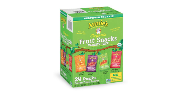 Annie’s Organic Bunny Fruit Snacks, Variety Pack, 24 Pouches Only $11.36 Shipped!