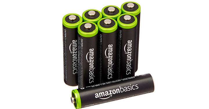 Highly Rated- Amazonbasics AAA Rechargeable Batteries (8-Pack) for only $9.99! (Reg. $11.99)
