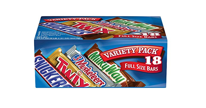 MARS Chocolate Singles Size Candy Bars Variety Pack (18-Count Box) Only $11.11 Shipped!