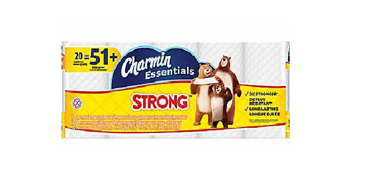 Charmin Essentials Strong Toilet Paper 20 Giant Rolls Only $7.99! (Reg. $15.99) Stock up Price!