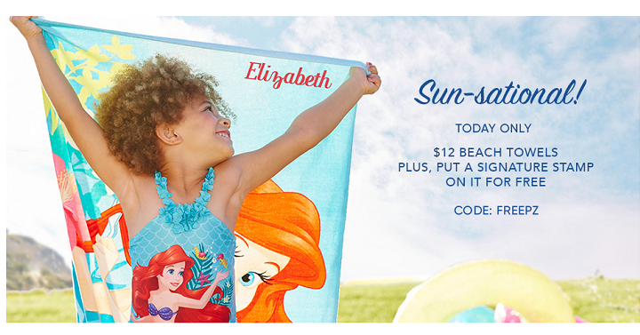 Disney Store: Personalized Beach Towels Only $12 Each! (Reg. $22) Today, Feb. 24th Only!