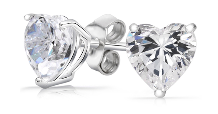 Silver Crystal Heart Stud Earrings Only $3.99 Shipped! (Reg. $39.99)
