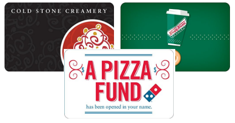 Amazon: Gift Cards Deals for Cold Stone, Dominos & Krispy Kreme!