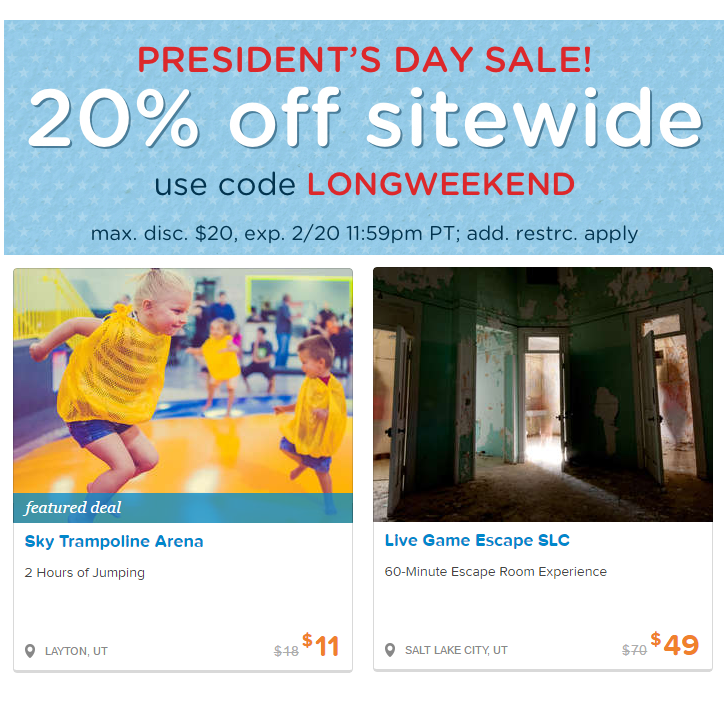 Living Social President’s Day Sale – 20% Off Sitewide!